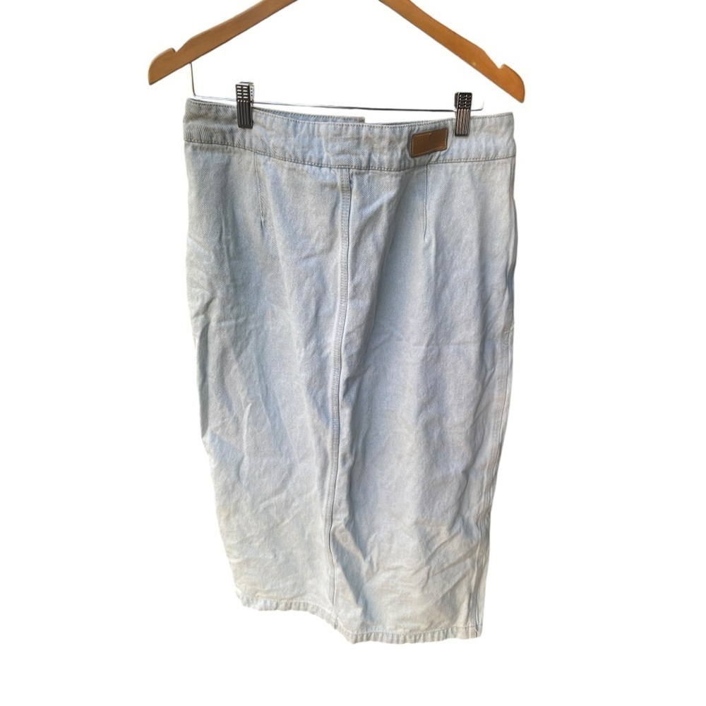 Velvet Heart Denim Paulina Skirt Midi Length Split Front Casual I Size: L - Picture 7 of 11